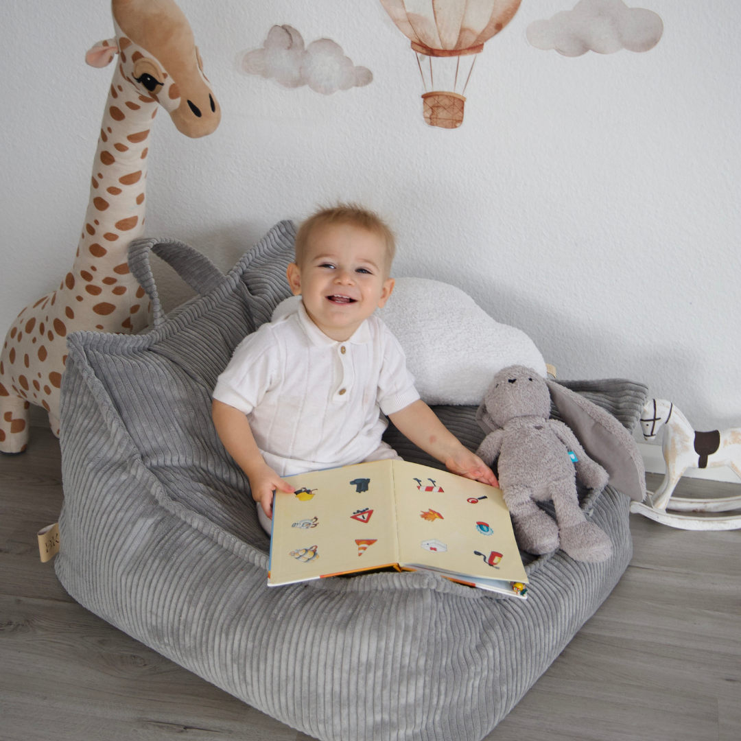 Design4Kids Kindersessel Jewel Cord eckig Marble Grey