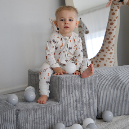 Design4Kids Schaumspielset Jewel Cord mit Bällebad und 200 Bällen Marble Grey