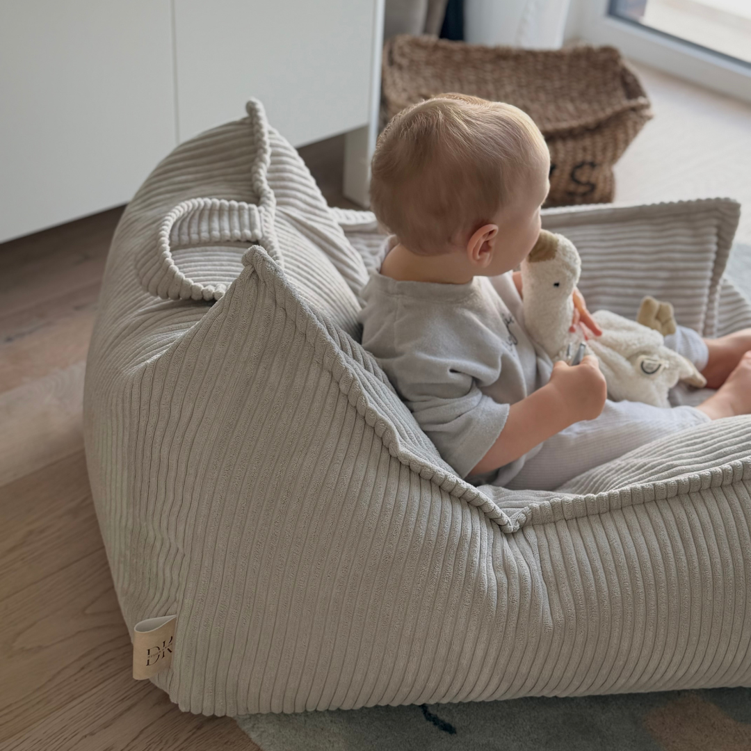Design4Kids Kindersessel Jewel Cord eckig Vintage Beige