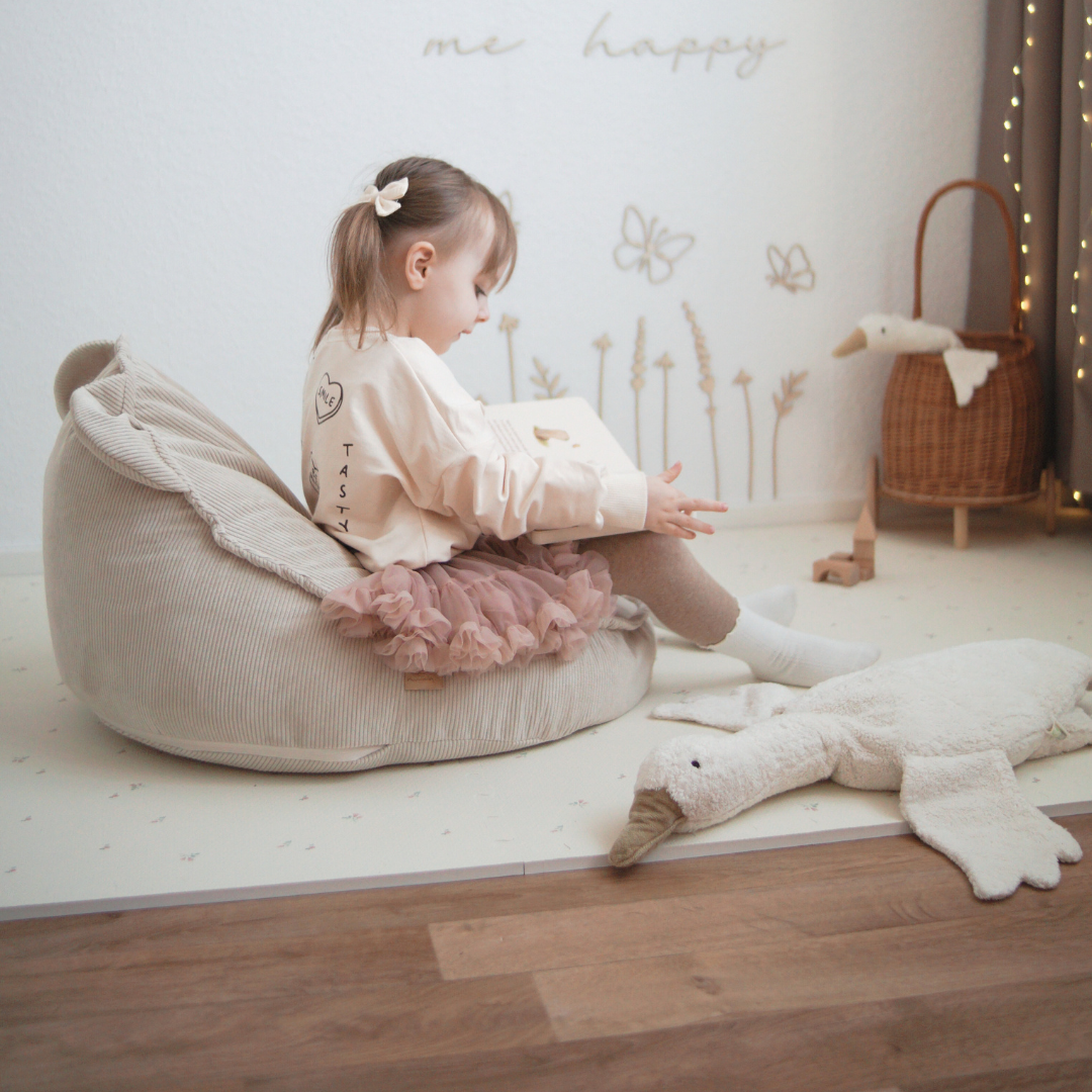 MeowBaby Sitzsack Bär Cord Premium - Slim Cord Edition