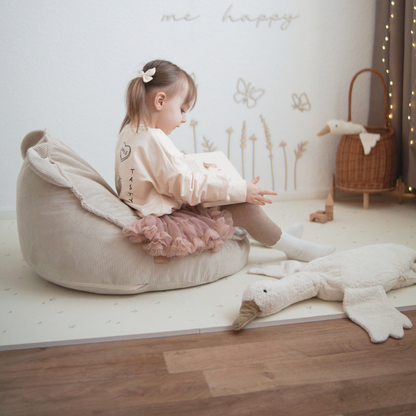 MeowBaby Sitzsack Bär Cord Premium - Slim Cord Edition