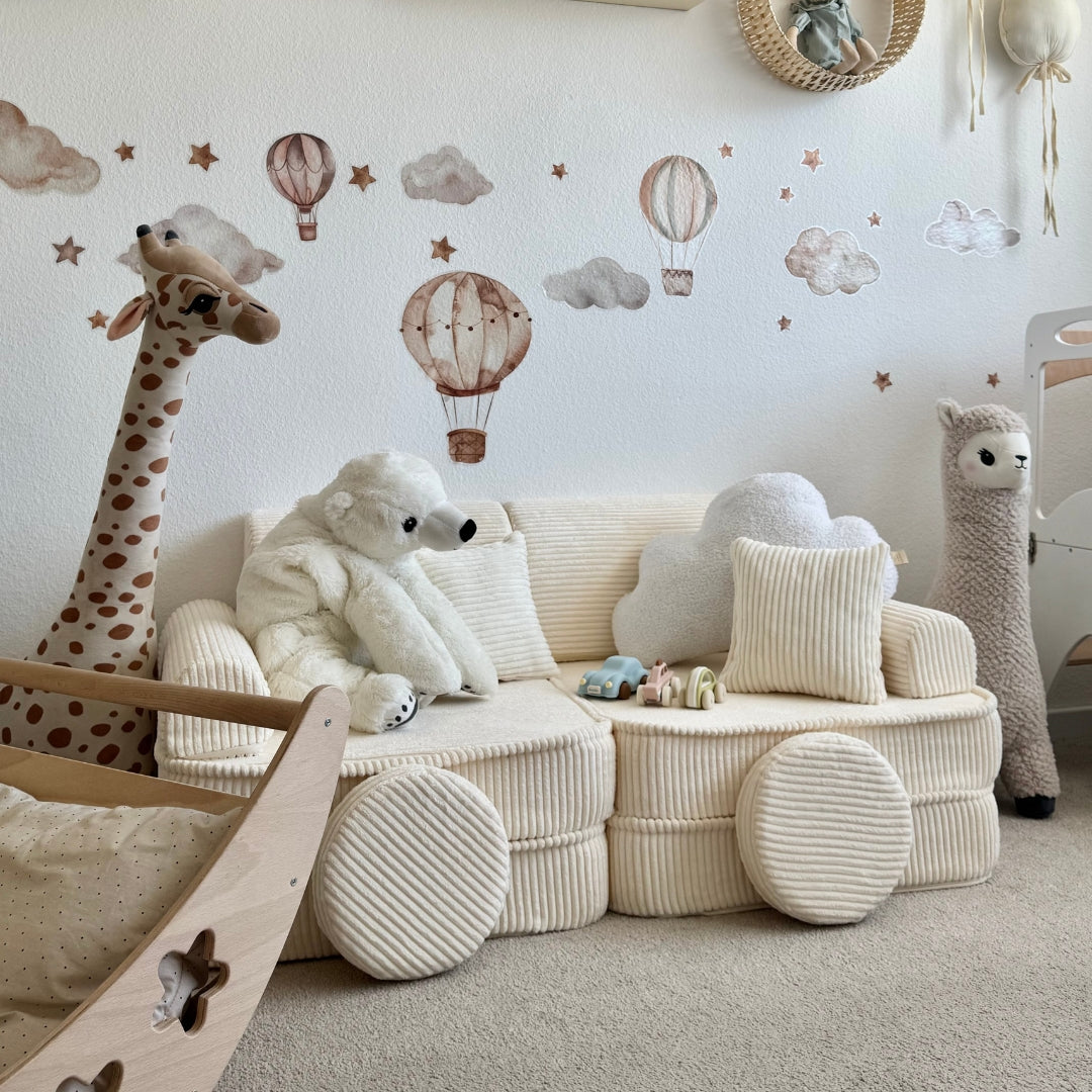 Design4Kids Mini Spielsofa Jewel Cord Plus Almond Beige