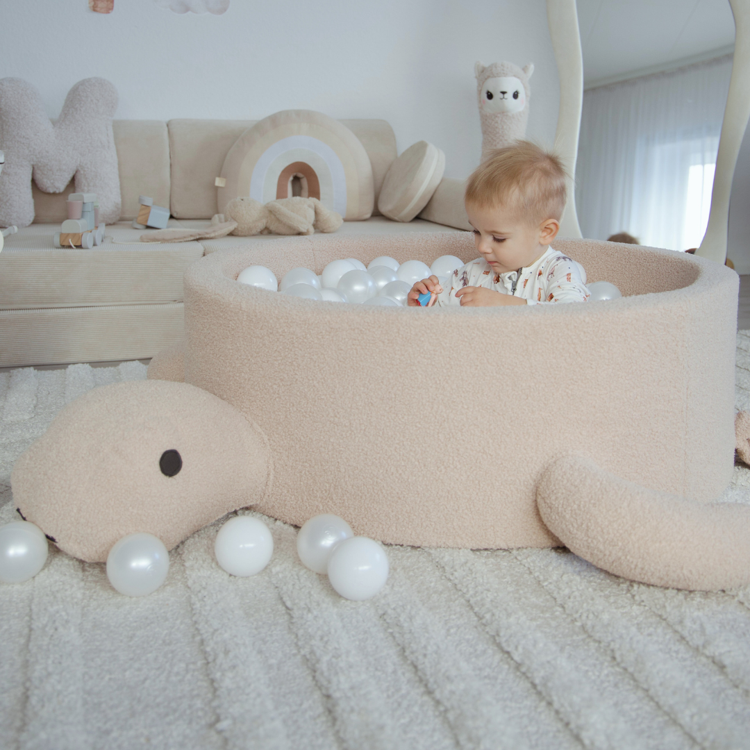 MeowBaby Bällebad Schildkröte Shelly Bouclé – taupe