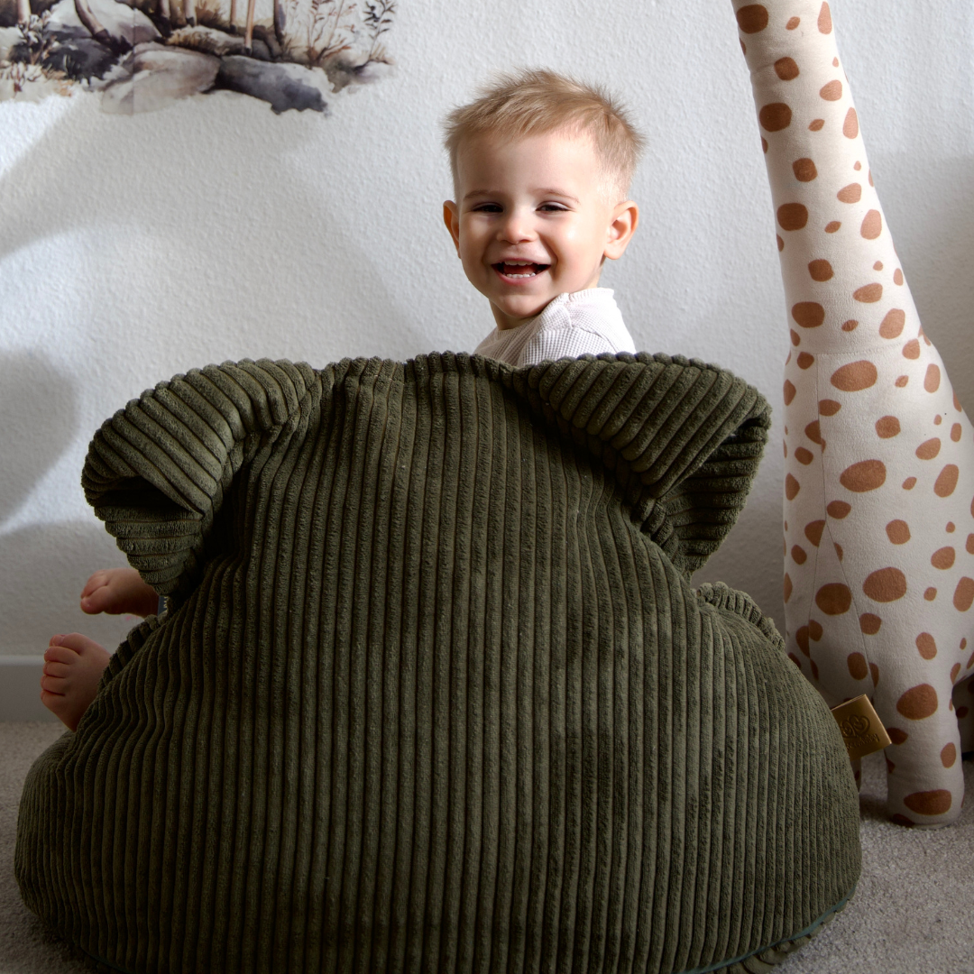 MeowBaby Sitzsack Ästhetik Cord Bär - Classic Cord Edition
