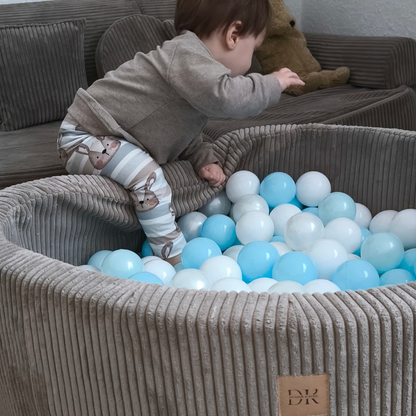 Design4Kids Bällebad Jewel 90x30cm Cord mit 200 Bällen - eigene Farbauswahl Hazelnut Taupe