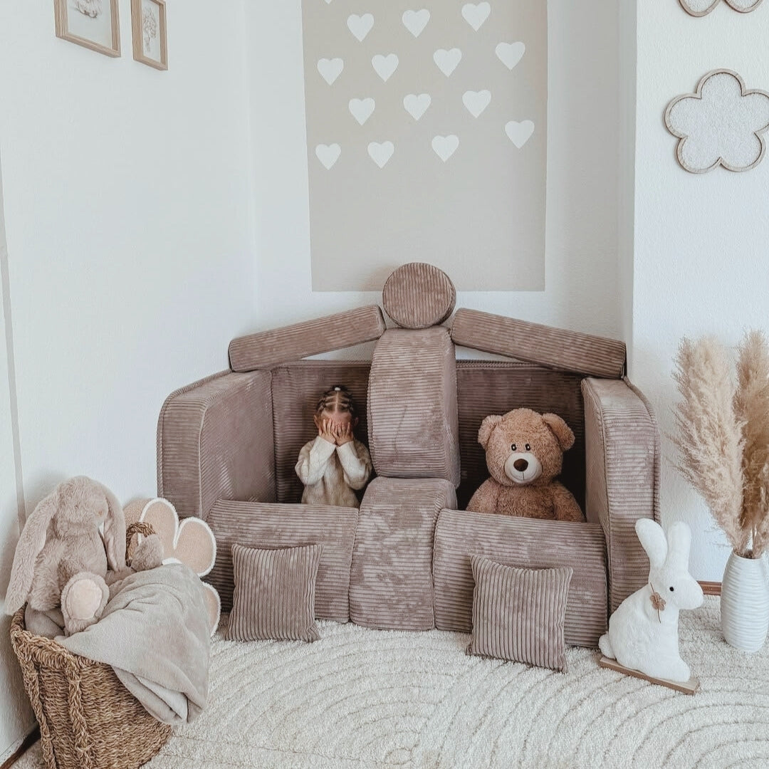 Design4Kids Mini Spielsofa Jewel Cord Max Hazelnut Taupe