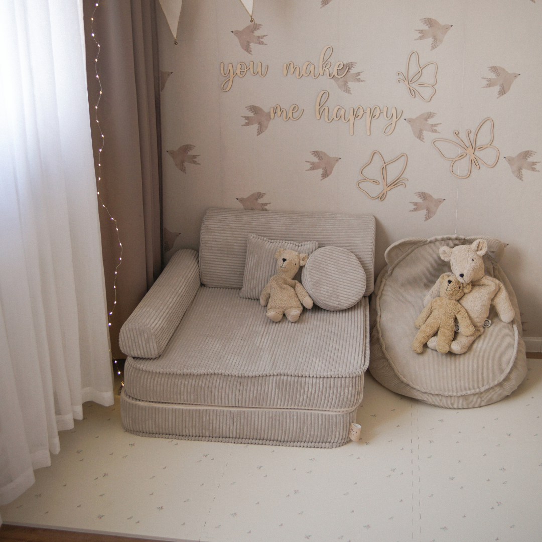 MeowBaby Kindersessel 3-in-1 Ästhetik Cord