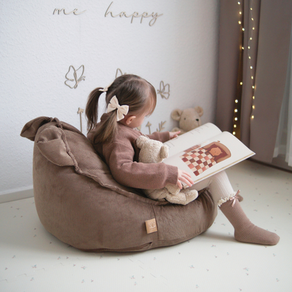 MeowBaby Sitzsack Bär Cord Premium - Slim Cord Edition