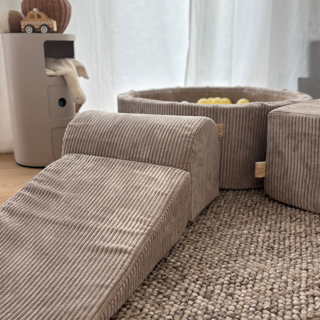 Design4Kids Schaumspielset Jewel Cord mit Bällebad und 200 Bällen Hazelnut Taupe