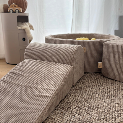 Design4Kids Schaumspielset Jewel Cord mit Bällebad und 200 Bällen Hazelnut Taupe