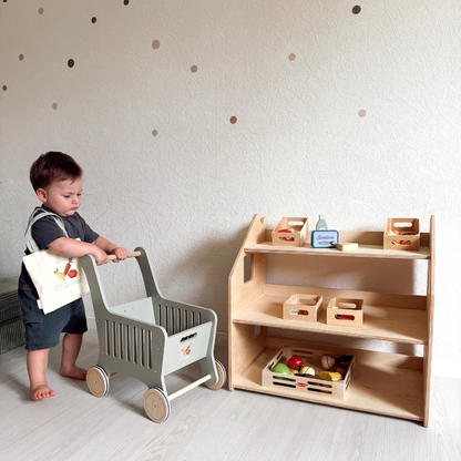 Design4Kids Montessori Spielzeugregal für Kinder – Natur