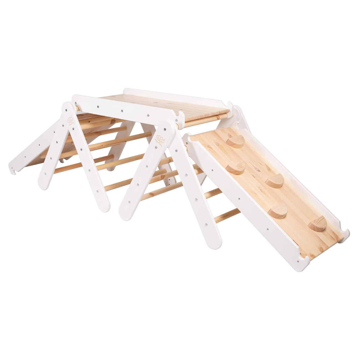 MeowBaby Indoor Klettergerüst für Kinder mit Rutsche und Kletterwand-Set