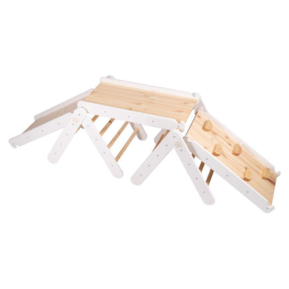 MeowBaby Indoor Klettergerüst für Kinder mit Rutsche und Kletterwand-Set