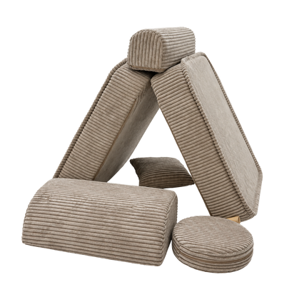 Design4Kids 3-in-1 Kindersessel Jewel Cord Mini 60x60 cm - Faltbare Kindercouch &amp; Spielmatratze