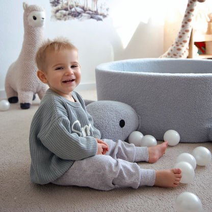 MeowBaby Bällebad Schildkröte Shelly Bouclé – hellblau