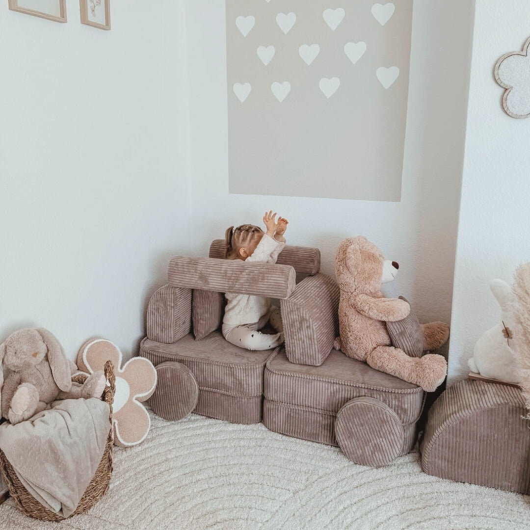 Design4Kids Mini Spielsofa Jewel Cord Max Hazelnut Taupe