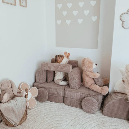 Design4Kids Mini Spielsofa Jewel Cord Max Hazelnut Taupe