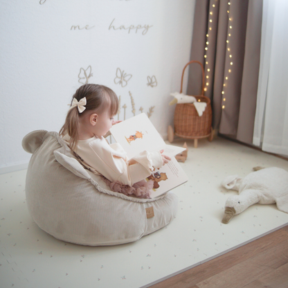 MeowBaby Sitzsack Bär Cord Premium - Slim Cord Edition