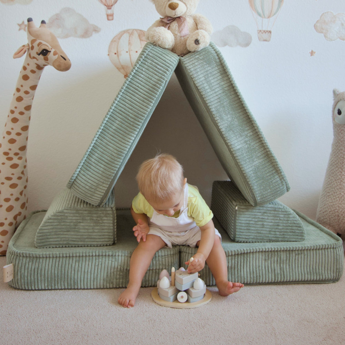 Design4Kids Mini Spielsofa Jewel Cord Basic Classic Olive