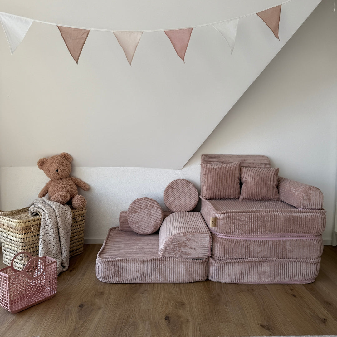 Design4Kids Mini Spielsofa Jewel Cord Plus Blushed Rose