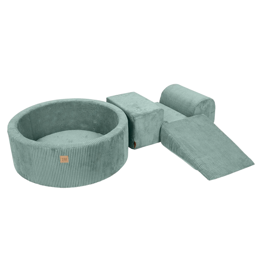 Design4Kids Schaumspielset Jewel Cord mit Bällebad und 200 Bällen Cozy Mint