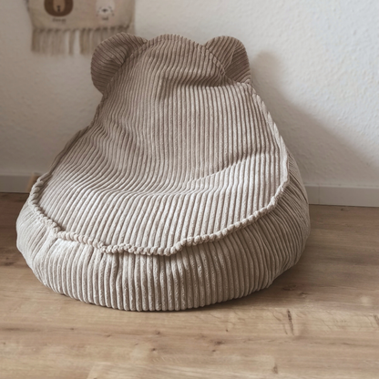 Design4Kids Kinder-Sitzsack Jewel Cord im Bär-Design