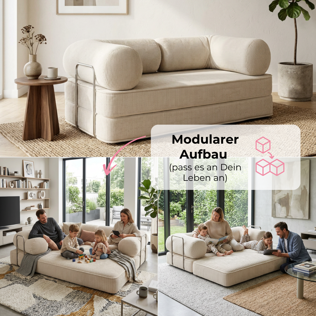 Design4Kids Family Sofa 2-Sitzer Jewel Cord 200