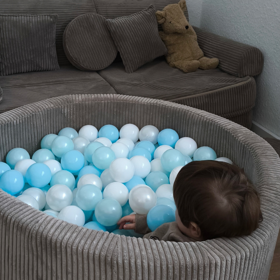 Design4Kids Bällebad Jewel 90x30cm Cord mit 200 Bällen - eigene Farbauswahl Hazelnut Taupe