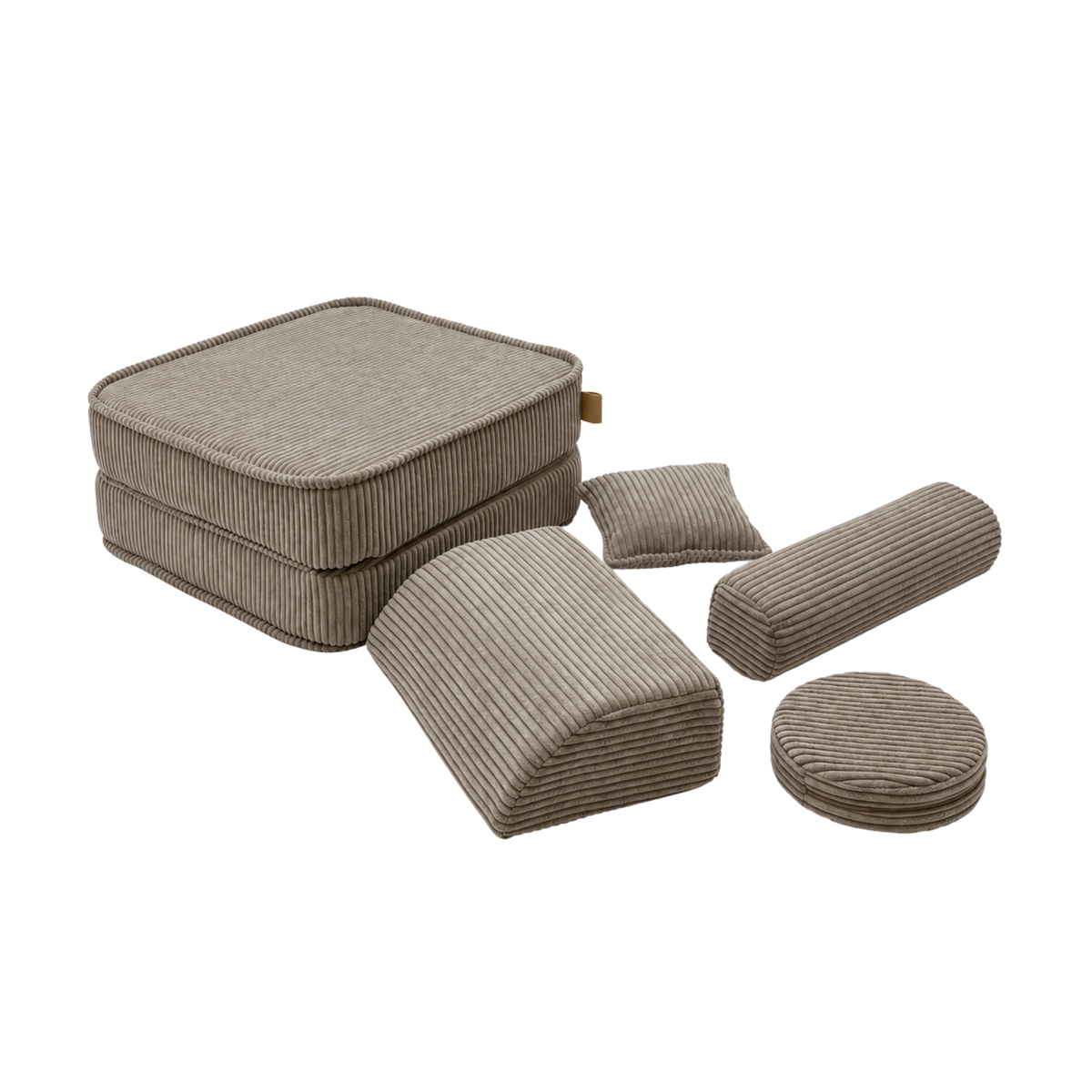 Design4Kids 3-in-1 Kindersessel Jewel Cord Mini 60x60 cm - Faltbare Kindercouch &amp; Spielmatratze
