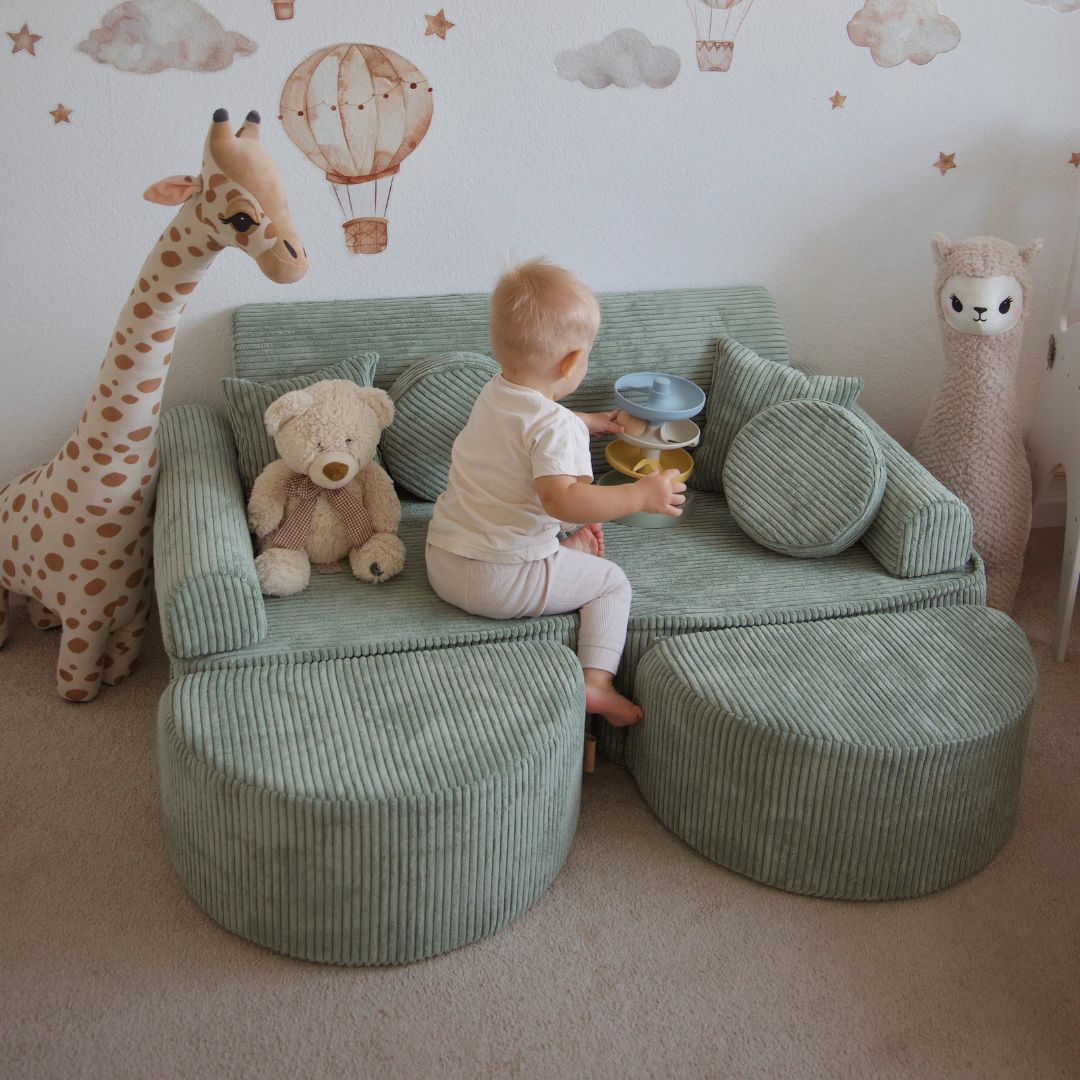 Design4Kids Mini Spielsofa Jewel Cord Max Classic Olive
