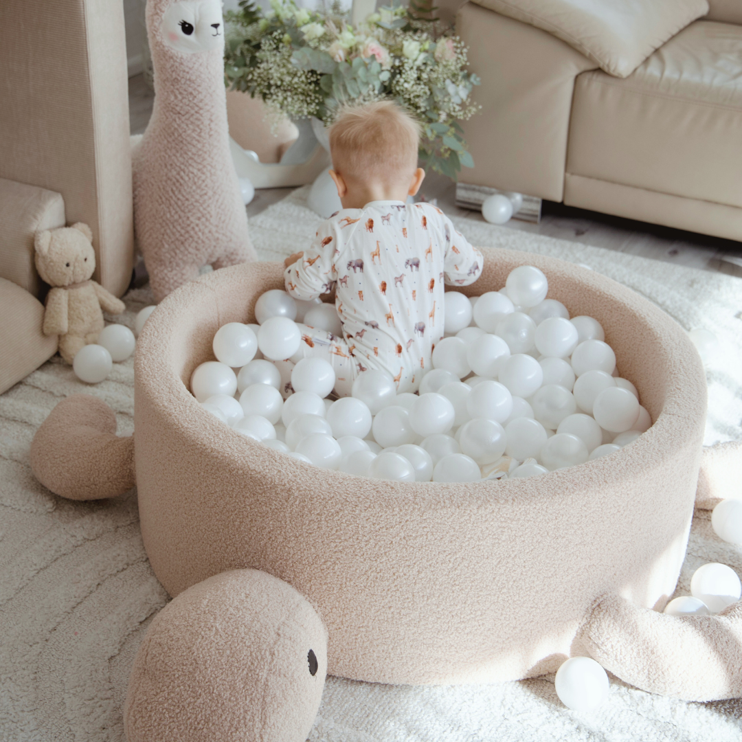 MeowBaby Bällebad Schildkröte Shelly Bouclé – taupe