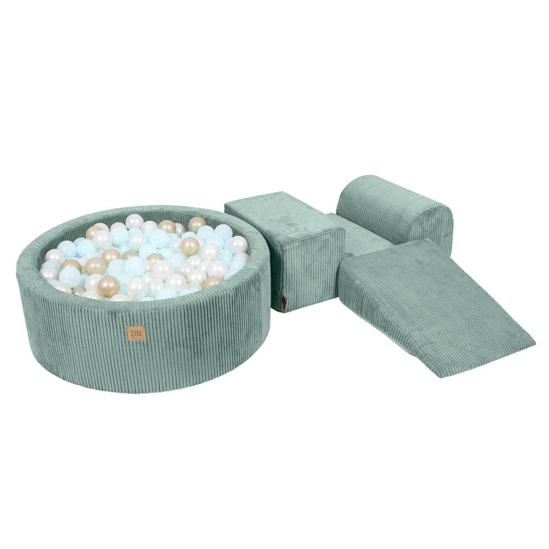 Design4Kids Schaumspielset Jewel Cord mit Bällebad und 200 Bällen Cozy Mint