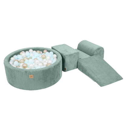Design4Kids Schaumspielset Jewel Cord mit Bällebad und 200 Bällen Cozy Mint