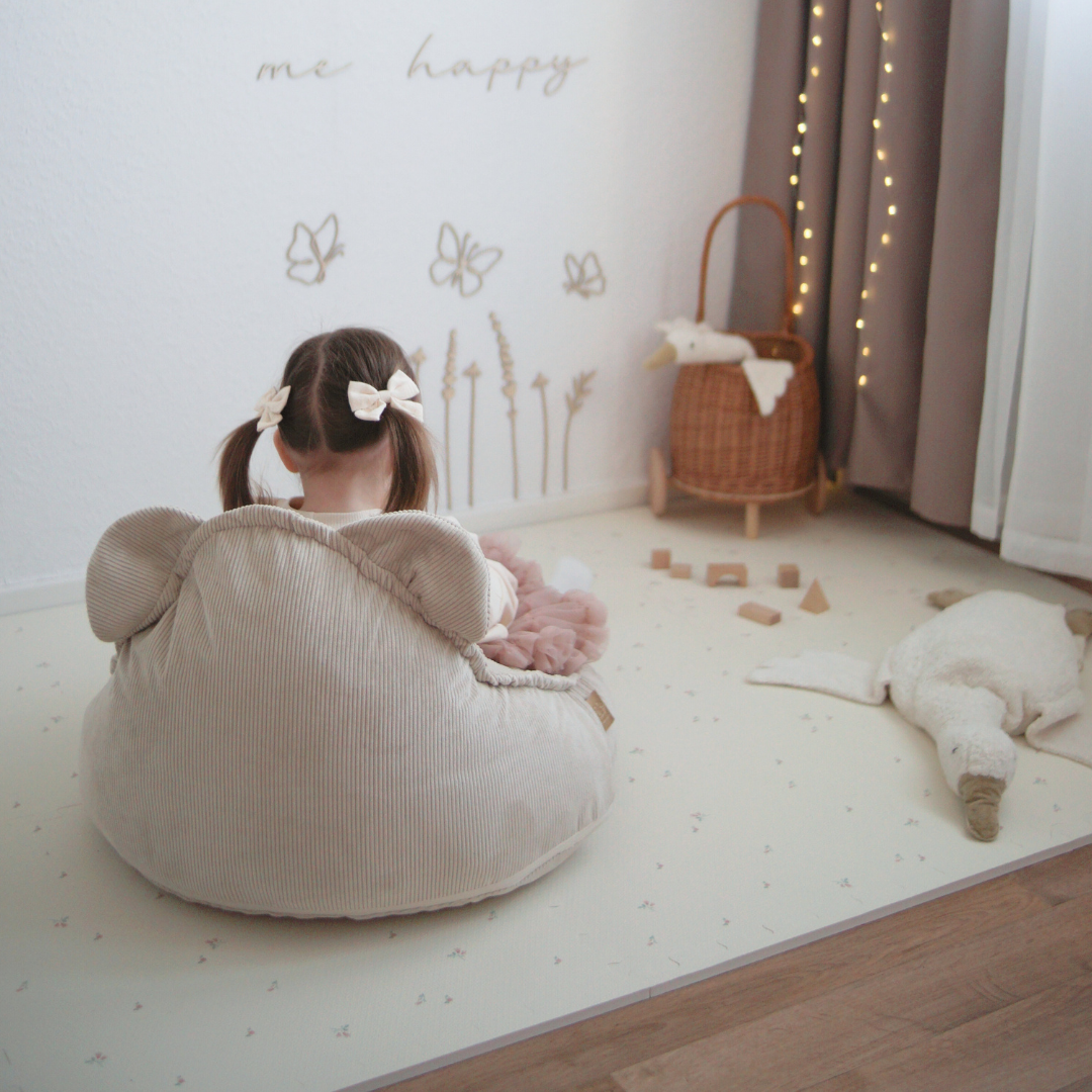 MeowBaby Sitzsack Bär Cord Premium - Slim Cord Edition