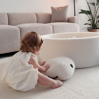 MeowBaby Bällebad Schildkröte Shelly Bouclé – creme/weiß