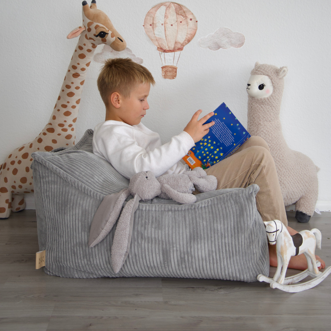 Design4Kids Kindersessel Jewel Cord eckig Marble Grey