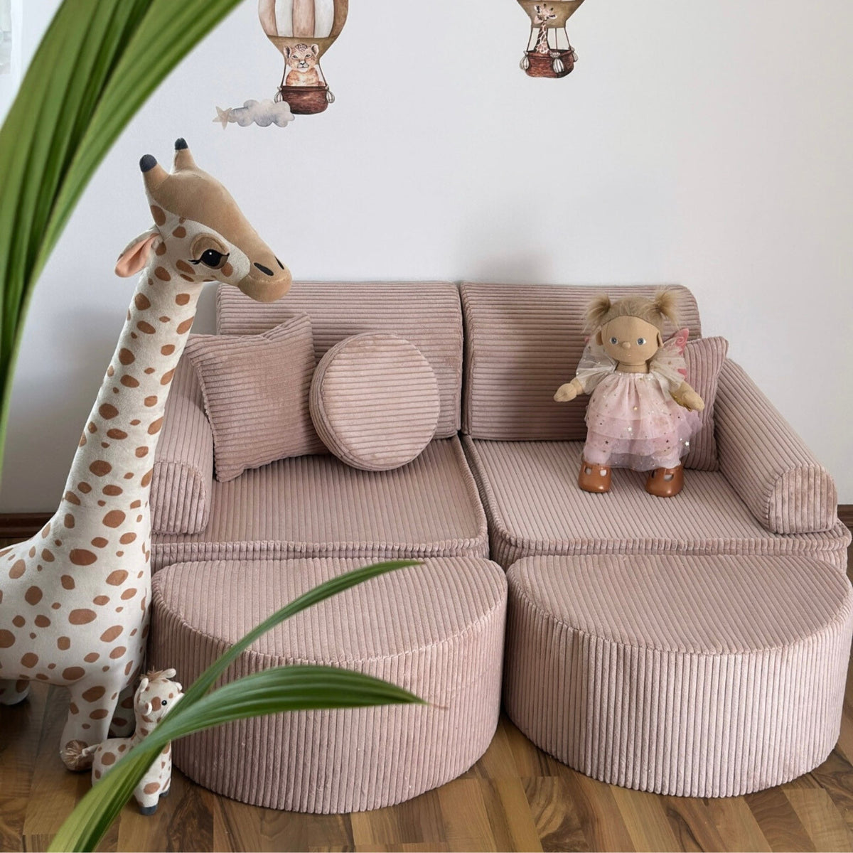 Design4Kids Mini Spielsofa Jewel Cord Max Blushed Rose