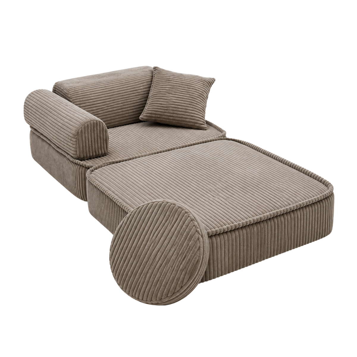 Design4Kids 3-in-1 Kindersessel Jewel Cord Mini 60x60 cm - Faltbare Kindercouch &amp; Spielmatratze