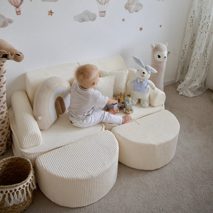 Design4Kids Mini Spielsofa Jewel Cord Max Almond Beige