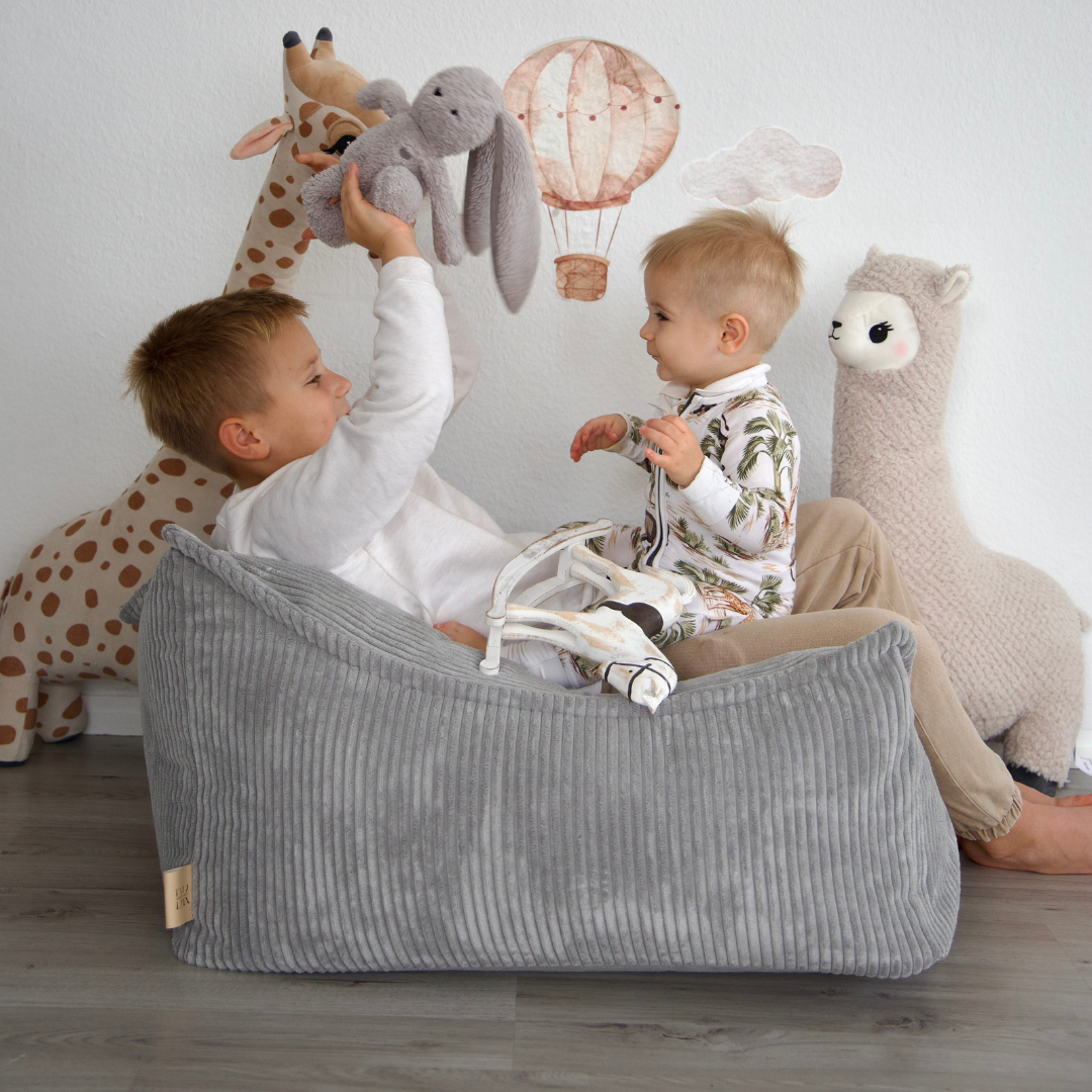 Design4Kids Kindersessel Jewel Cord eckig Marble Grey