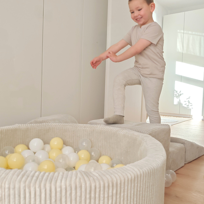 Design4Kids Schaumspielset Jewel Cord mit Bällebad und 200 Bällen Vintage Beige