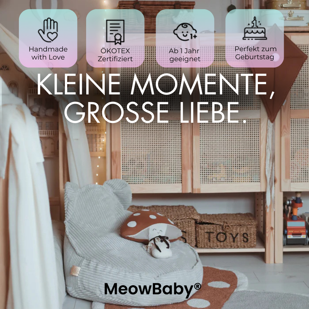 MeowBaby Sitzsack Ästhetik Cord Bär - Classic Cord Edition