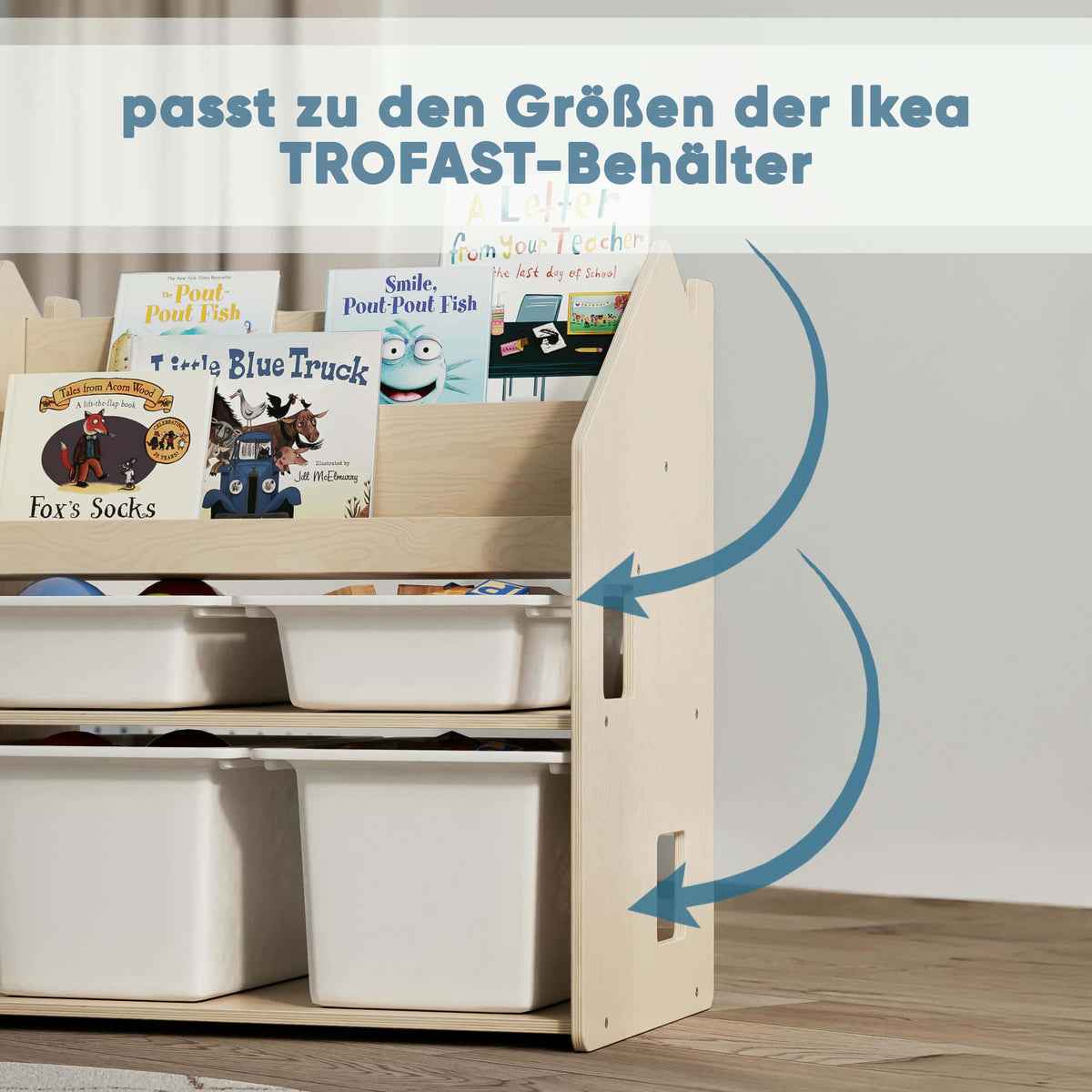 BusyKids Montessori 2-in-1 Bücherregal für Kinder