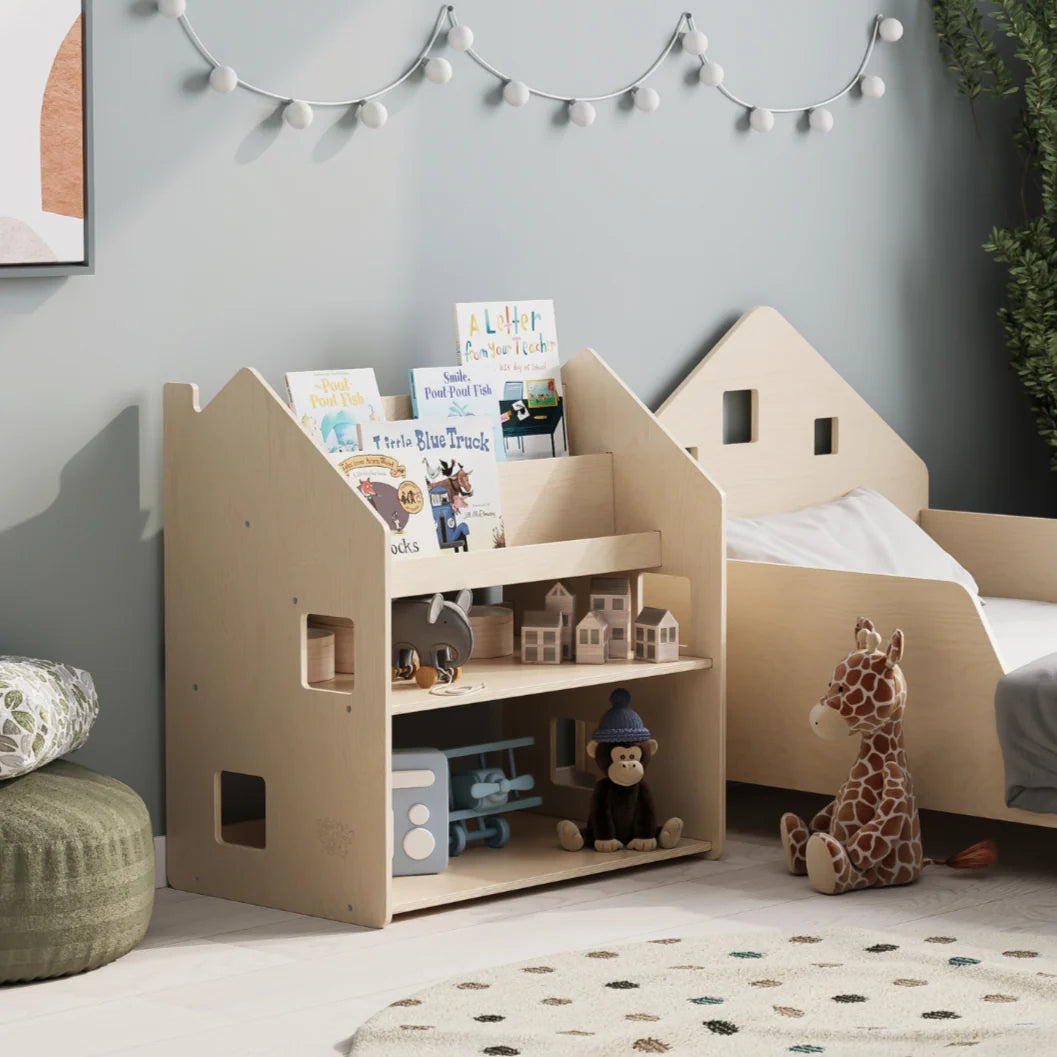 BusyKids Montessori 2-in-1 Bücherregal für Kinder