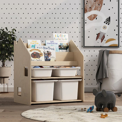 BusyKids Montessori 2-in-1 Bücherregal für Kinder