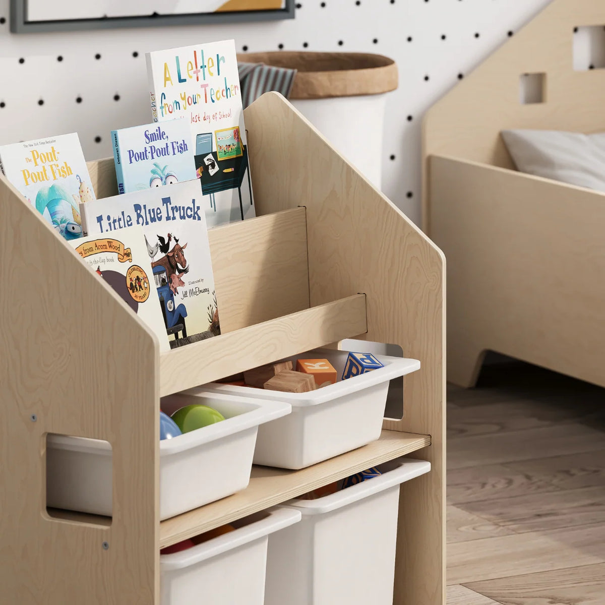 BusyKids Montessori 2-in-1 Bücherregal für Kinder