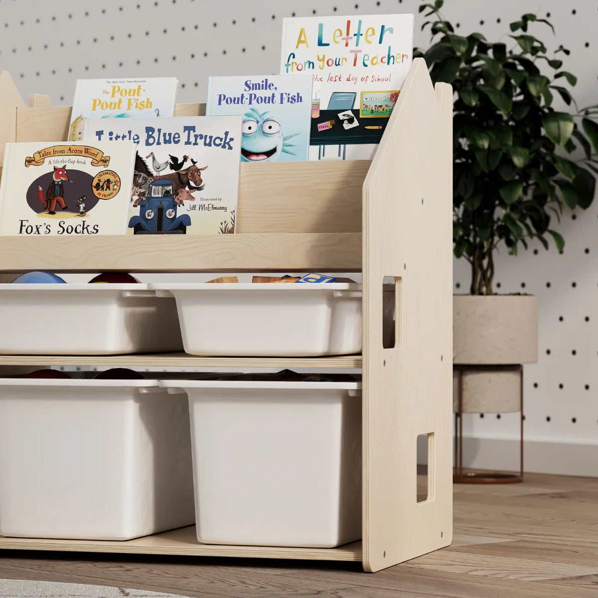 BusyKids Montessori 2-in-1 Bücherregal für Kinder