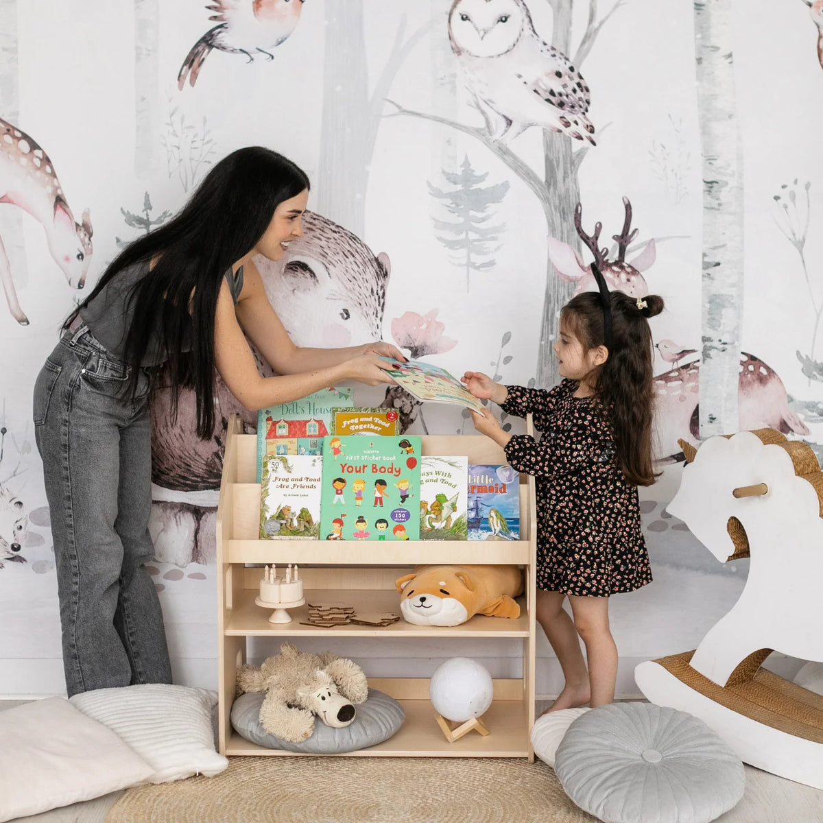 BusyKids Montessori 2-in-1 Bücherregal für Kinder