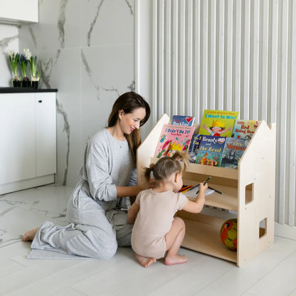 BusyKids Montessori 2-in-1 Bücherregal für Kinder