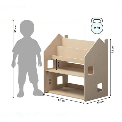 BusyKids Montessori 2-in-1 Bücherregal für Kinder